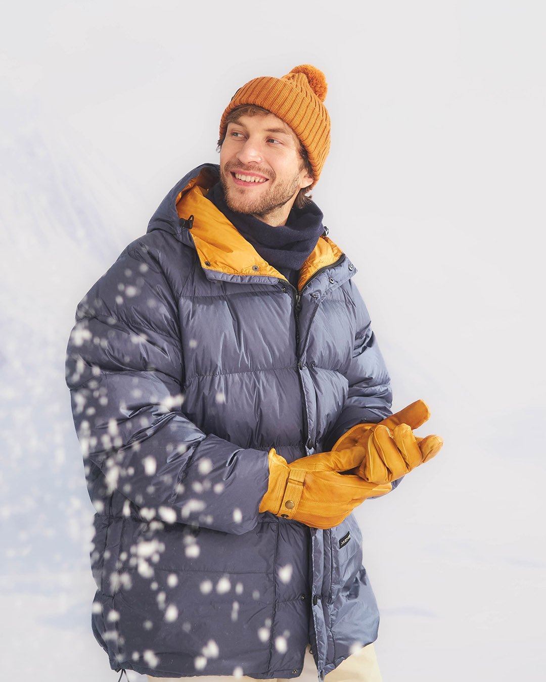 Tauko-kaksivärinen untuvatakki myrskyluoto-meripihka