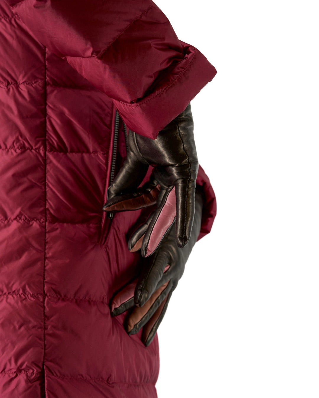 Leimu - naisten nahkakäsineet musta-värikäs