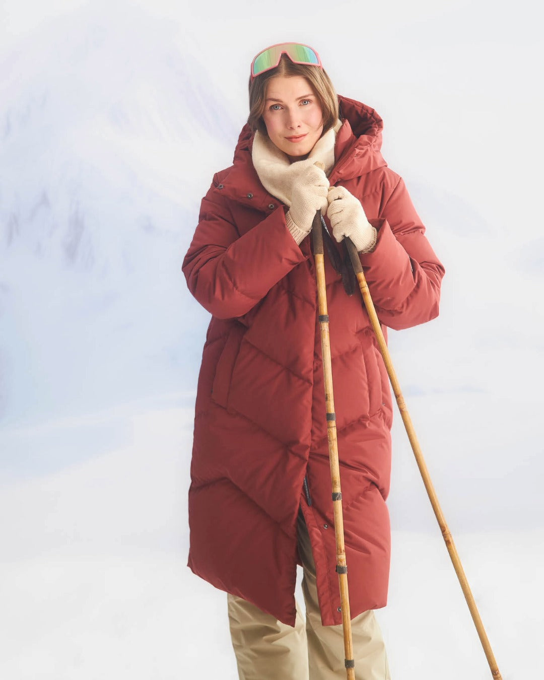 Reina-untuvatakki tiilenpunainen