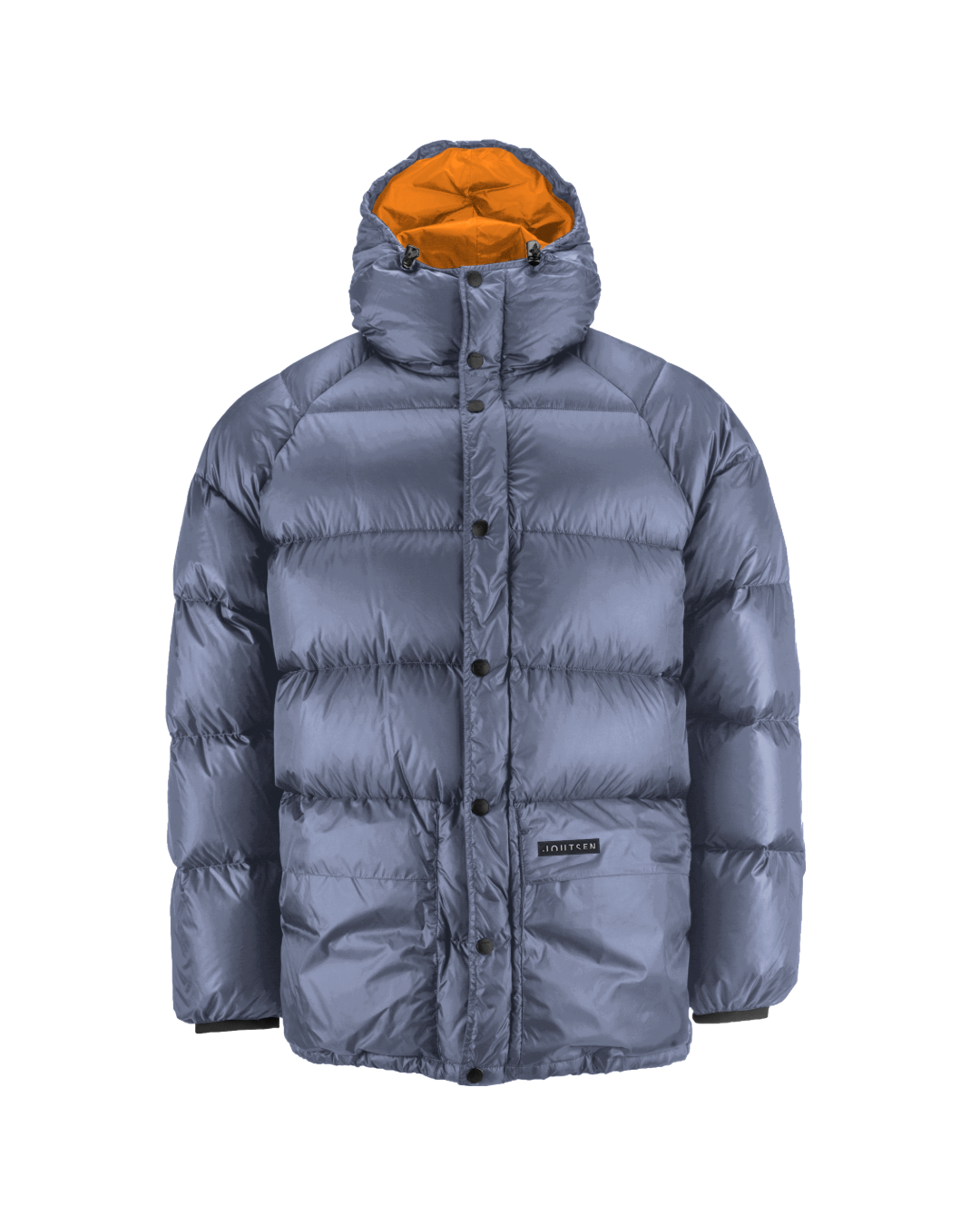 Sininen (väri: myrskyluoto)) Tauko Limited Edition untuvatakki on lyhyt, paksusti topattu malli, jossa on vaakasuuntaiset tikkaukset, painonapillinen etulista ja huppu kiristysnyöreillä. Takin vuoripuoli on väriltään oranssi (väri: meripihka)