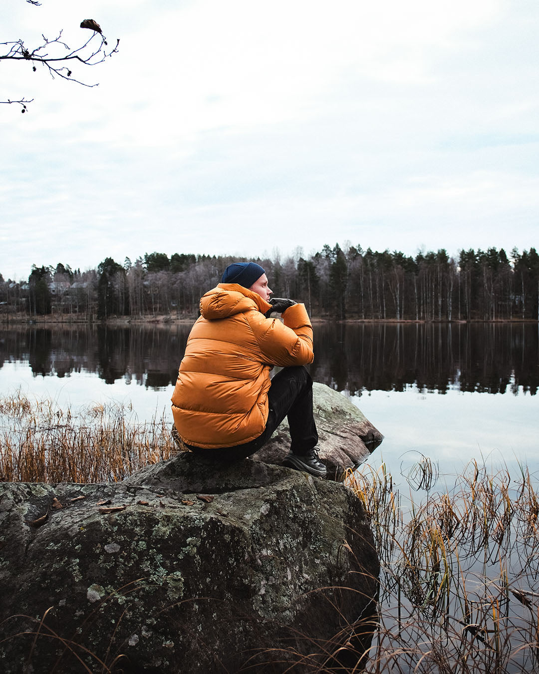 Huurre-untuvatakki meripihka