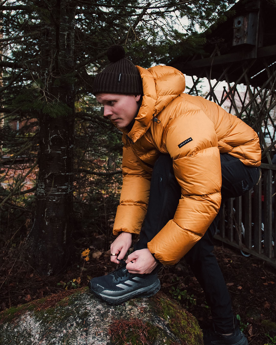 Huurre-untuvatakki meripihka