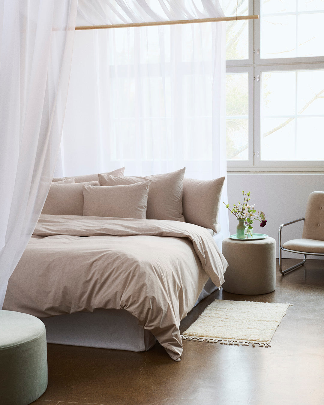 Tyynyliina perkaalipuuvillaa vehnä