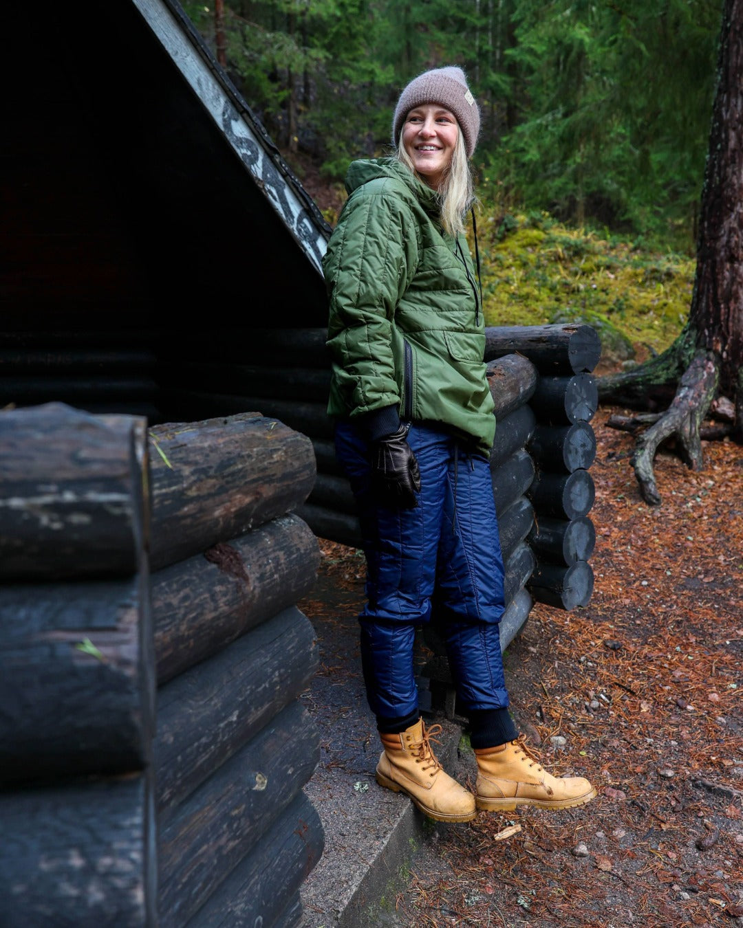 Rento-untuvahousut vihreä