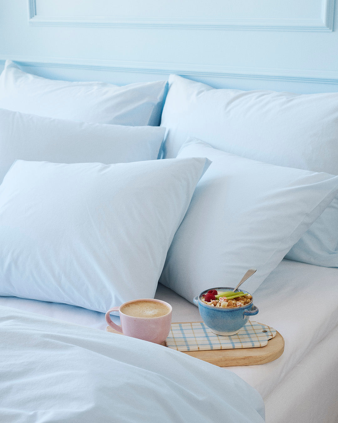 Tyynyliina perkaalipuuvillaa sininen uni