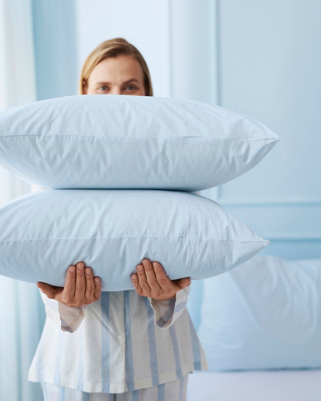 Tyynyliina perkaalipuuvillaa sininen uni